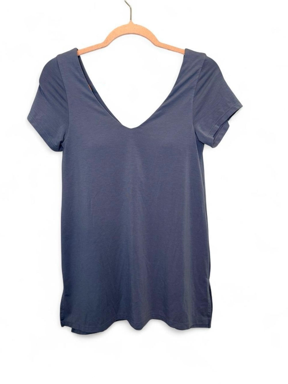 Athleta Slate Blue Essence Support Top Built In Bra Size Small Athleisure Yoga